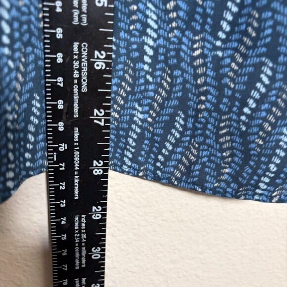 Metaphor Blouse Women's Medium Blue V-Neck Popover Lightweight Long Sleeve Sheer - Picture 5 of 8